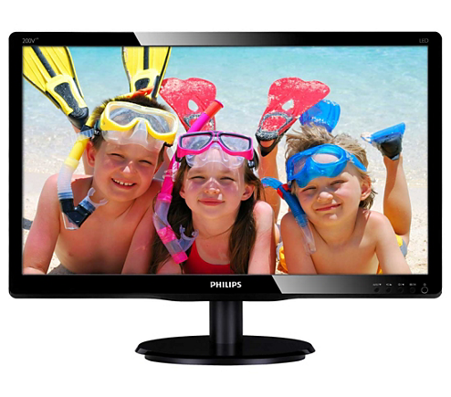 Монитор жидкокристаллический PHILIPS Монитор LCD 19,5&#039;&#039; [16:9] 1600х900 TN, nonGLARE, 200cd/m2, H90°/V65°, 600:1, 10М:1, 16,7M Color, 5ms, VGA, DVI, Tilt, Speakers, 2Y, Black